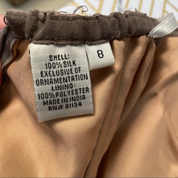 Scala nude silk silver sequin strapless mini dress - Picture 9 of 11